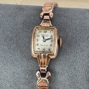 Vintage Gruen Curvex 17 Jewel 1940's Art Deco Ladies Watch 10K Rose Gold Filled